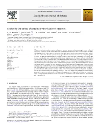 Exploring the Tempo of Species Diversification in Legumes