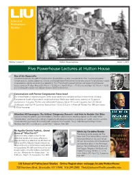 Five Powerhouse Lectures at Hutton House