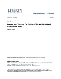 The Problem of Evil and the Limits of Governmental Power