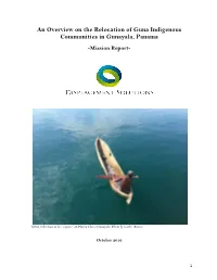 An Overview on the Relocation of Guna Indigenous Communities in Gunayala, Panama