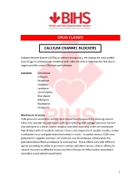Calcium Channel Blockers (Ccbs)