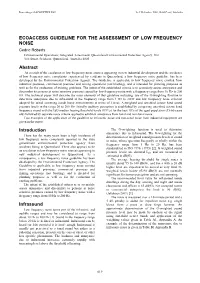 Ecoaccess Guideline for the Assessment of Low Frequency Noise