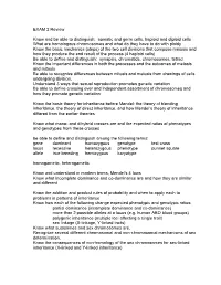 EXAM 2 Review Know and Be Able to Distinguish: Somatic and Germ Cells