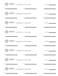 Live Round Set 1 Answer Sheet Team ID