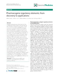 Pharmacogene Regulatory Elements: from Discovery to Applications