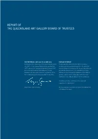 Report of the Queensland Art Gallery Board of Trustees