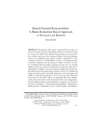 Shared Parental Responsibility: a Harm Reduction-Based Approach to Divorce Law Reform
