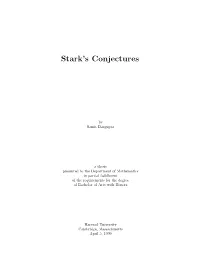 Stark's Conjectures