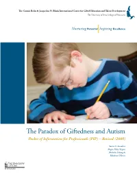 The Paradox of Giftedness and Autism Packet of Information for Professionals (PIP) – Revised (2008)
