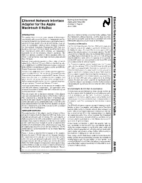 Ethernet Network Interface Adaptor for the Apple Macintosh II Nubus
