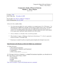 Macro Report Comparative Study of Electoral Systems Module 3: Macro Report June 05, 2006