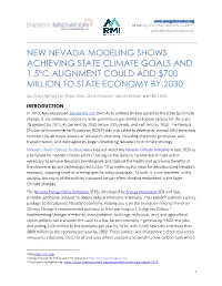 New Nevada Modeling Shows Achieving State Climate Goals and 1.5°C Alignment Could Add $700 Million to State Economy by 2030