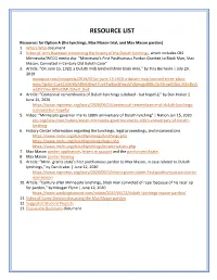Resource List