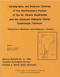 Stratigraphy and Bedrock Geology of the Northwestern Portion of the St