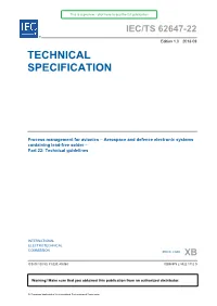 Technical Specifications, Technical Reports, Publicly Available Specifications (PAS) and Guides (Hereafter Referred to As “IEC Publication(S)”)