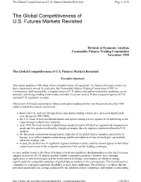 The Global Competitiveness of U.S. Futures Markets Revisited Page 1 of 22