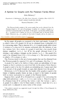 A Splitter for Graphs with No Petersen Family Minor John Maharry*
