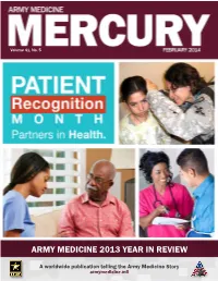 ARMY MEDICINE 2013 YEAR in REVIEW YEAR in REVIEW Introduction