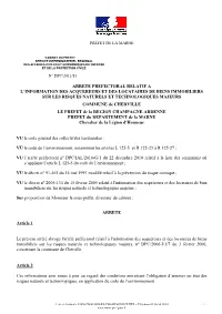 Arrete Prefectoral Relatif a L'information Des