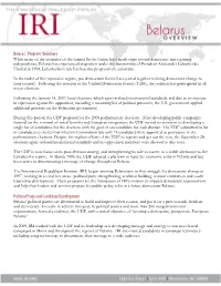 Belarus Program Summary Political Party and Candidate Development