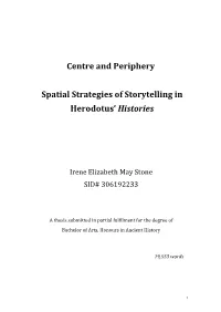 Centre and Periphery Spatial Strategies of Storytelling in Herodotus' Histories