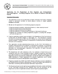 Including Programs to Be Offered in Distance Education Format