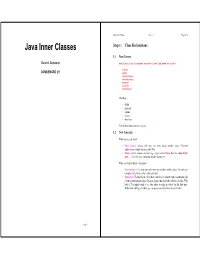Java Inner Classes Step 1 Page 2/12 Java Inner Classes Step 1: Class Declarations 1.1 Non-Generic