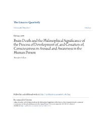 Brain Death and the Philosophical Significance of the Process Of