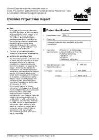Evidence Project Final Report