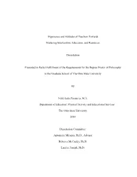 Experience and Attitudes of Teachers Towards Stuttering Intervention