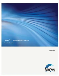 IMSL C Numerical Library Function Catalog Version