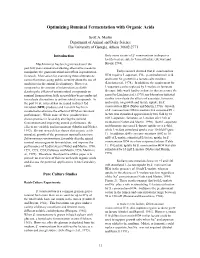 Optimizing Ruminal Fermentation with Organic Acids