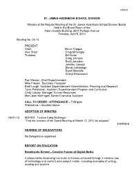 ST. JAMES-ASSINIBOIA SCHOOL DIVISION Minutes of the Regular