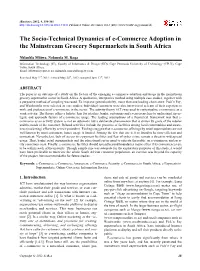 The Socio-Technical Dynamics of E-Commerce Adoption in the Mainstream Grocery Supermarkets in South Africa