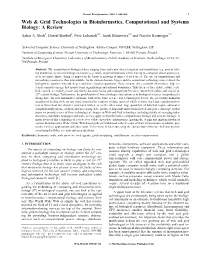 Web & Grid Technologies in Bioinformatics, Computational And