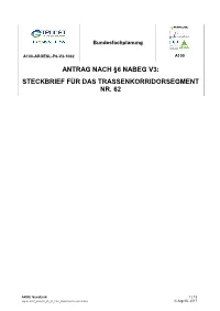 Antrag Nach §6 Nabeg V3: Steckbrief Für Das Trassenkorridorsegment Nr. 62