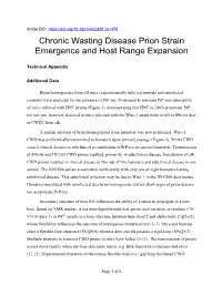 Chronic Wasting Disease Prion Strain Emergence and Host Range Expansion