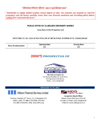 [Draft] Prospectus Of