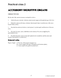 Practical Class 2 ACCESSORY DIGESTIVE ORGANS