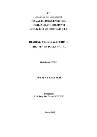 Reading Versus Watching: the Other Boleyn Girl