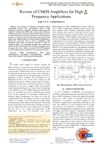 Review of CMOS Amplifiers for High Frequency Applications