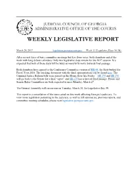 Weekly Legislative Report