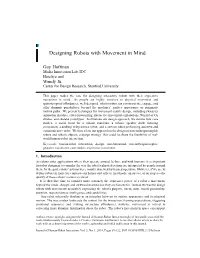 Designing Robots with Movement in Mind