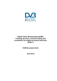 Framing Structure, Channel Coding and Modulation for Digital Terrestrial Television (DVB-T)