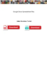 Google Docs Spreadsheet Rss
