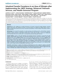 Intestinal Parasite Prevalence in an Area of Ethiopia After Implementing the SAFE Strategy, Enhanced Outreach Services, and Health Extension Program