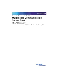 MCS 5100 FCAPS Summary