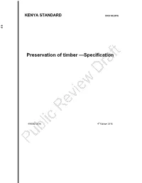 Preservation of Timber —Specification