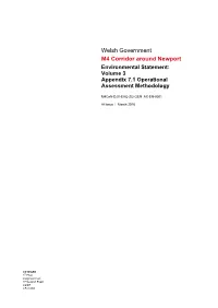 Welsh Government M4 Corridor Around Newport Environmental Statement: Volume 3 Appendix 7.1 Operational Assessment Methodology
