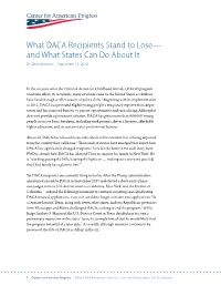 What DACA Recipients Stand to Lose— and What States Can Do About It by Silva Mathema September 13, 2018